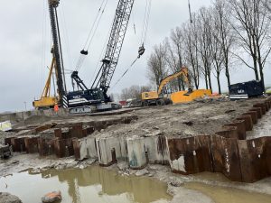 stalen damwand bouwproject Oijen Renovatie rioolwaterzuivering